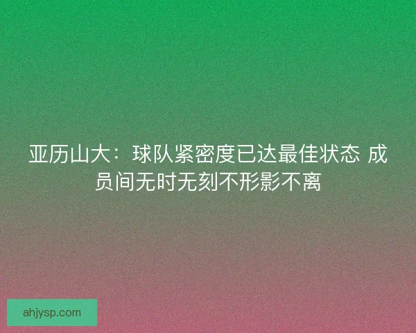 亚历山大：球队紧密度已达最佳状态 成员间无时无刻不形影不离